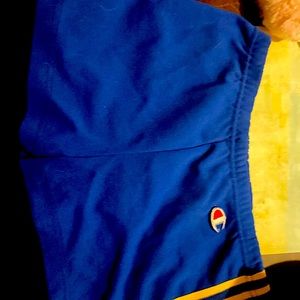 Blue and gold champion shorts size 8